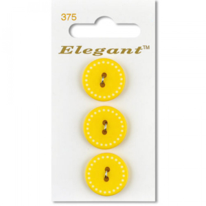 Sirdar Elegant Buttons - Yellow 2-Hole 19mm