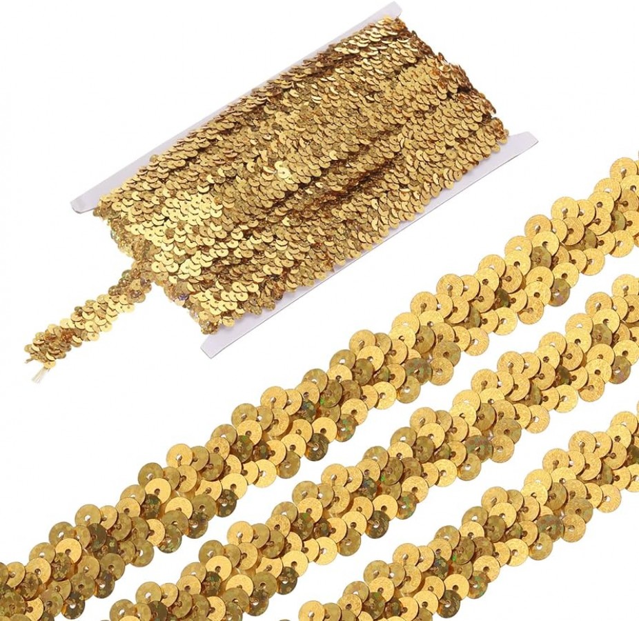 Sequins 2 Row Stretch Sold By The Metre
