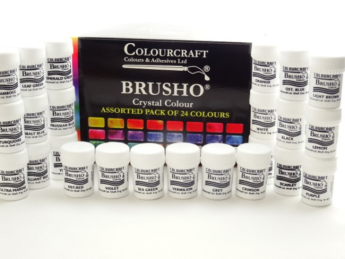 Brusho Crystal Colours - Assorted Pack of 24 Colours