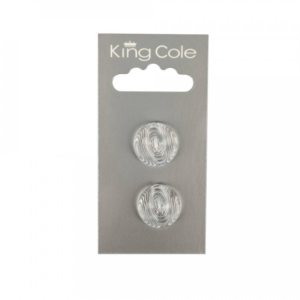 King Cole Rimmed Round Buttons - Clear (Large)