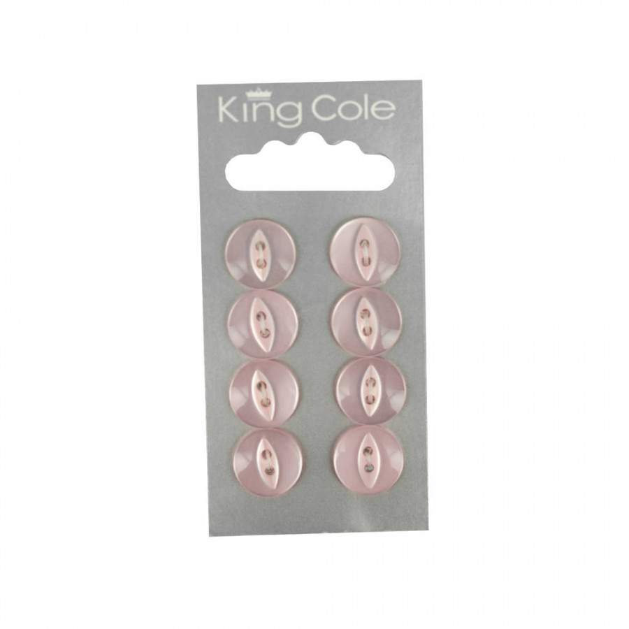 King Cole Fish-Eye Buttons - Pink (Medium)