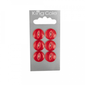 King Cole Fish-Eye Buttons - Red (Medium)