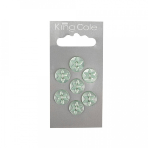 King Cole Round Flower Effect Buttons - Green (Medium)