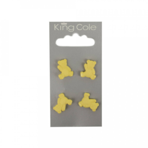 King Cole Teddy Bear Shaped Buttons - Yellow