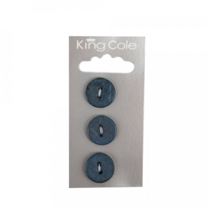 King Cole Round Shell Effect Buttons - Blue (Medium)