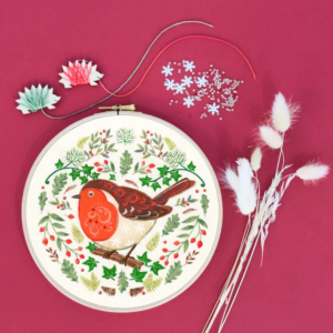 Bothy Threads Folk Swallows Embroidery Kit Artwork By Kathy Pilcher