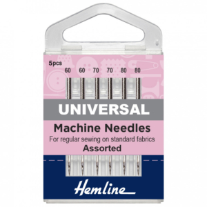 Hemline Sewing Machine Needles: Universal: Mixed Fine: Pack of 5