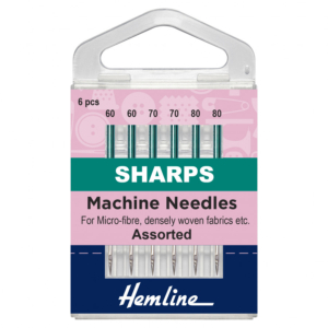 Hemline Sewing Machine Needles: Sharp/Micro: Mixed: 5 Pieces