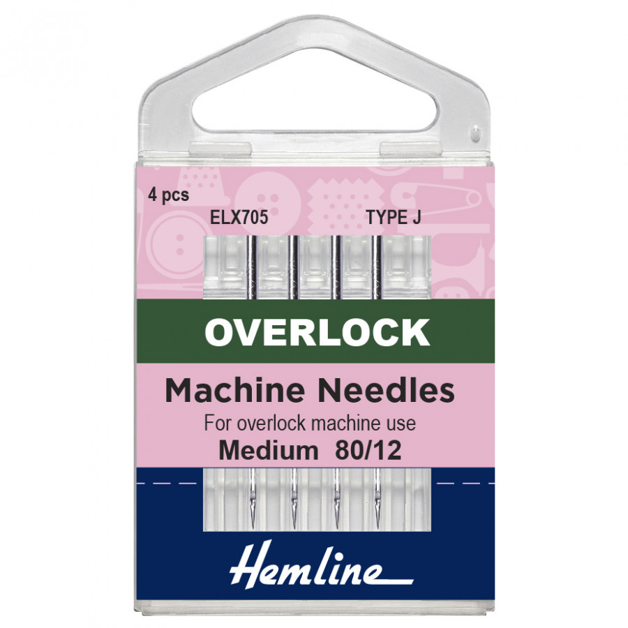 Hemline Overlock/Serger Machine Needles: Type J: 80/12: 6 Pieces