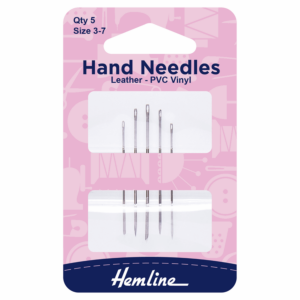 Hemline Hand Sewing Needles Leather/PVC/Vinyl Size 3-7