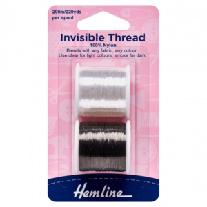 Hemline Invisible Thread: 200m: Clear & Smoke: Pack of 2