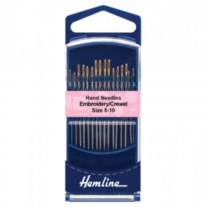 Hemline Premium Hand Sewing Needles Embroidery/Crewel Sizes 5-10