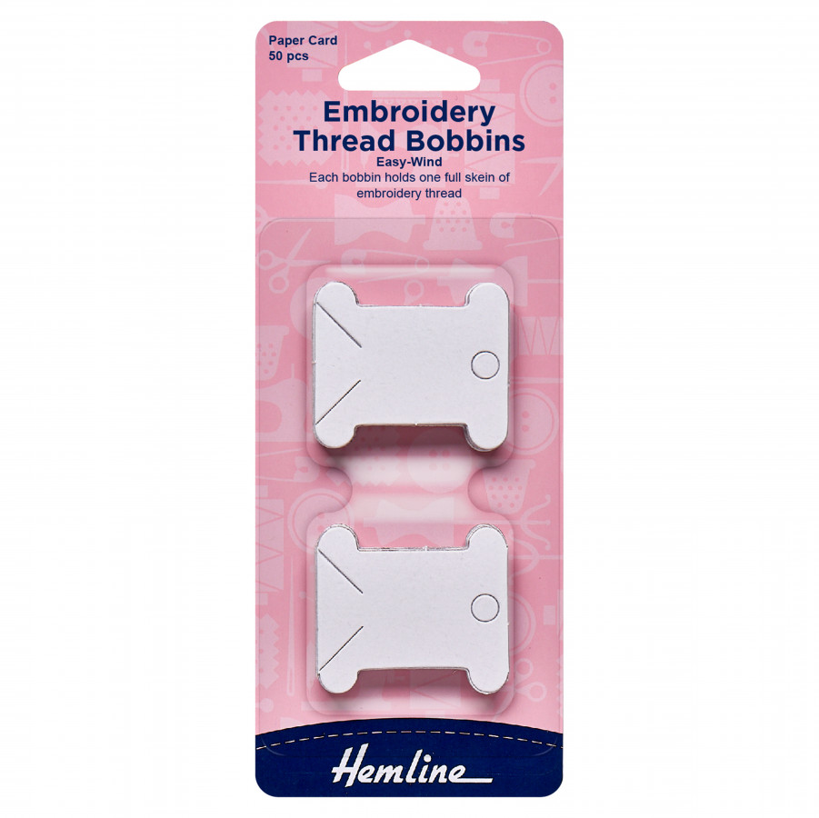 Embroidery Paper Thread Bobbins (Pack of 50)