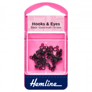 Hemline Hooks and Eyes - Black Size 0