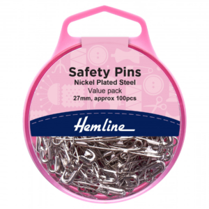 Hemline Nickel Plated Safety Pins - 27mm Value Pack