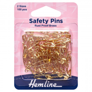 Hemline Rustless Brass Safety Pins - Assorted Value Pack