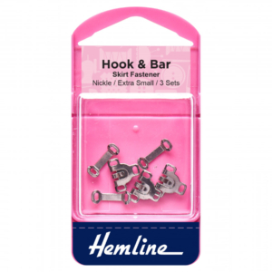 Hemline Hook & Bar Fasteners - Nickel Extra Small