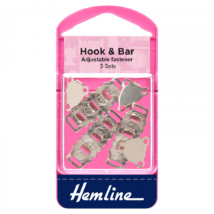 Hemline Adjustable Hook & Bar Fastener - Nickel