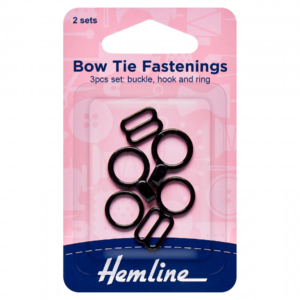 Hemline Bow Tie Fastenings - Black