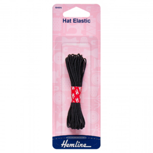 Hemline Hat Elastic - Black - 1.3mm x 4m