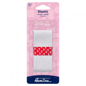 Hemline General Purpose Elastic - White - 40mm x 1m