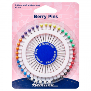 Hemline Berry Pins on Pin Wheel - 34mm  40pcs