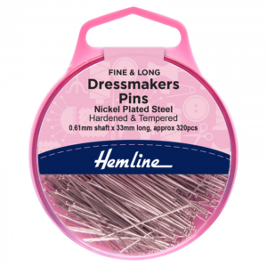 Hemline Dressmakers Pins - Fine & Long - 33mm