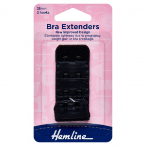 Hemline Bra Back Extenders 28mm - Black