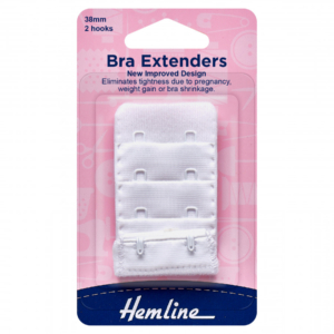 Hemline Bra Back Extenders 38mm - White