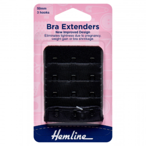 Hemline Bra Back Extenders 50mm - Black