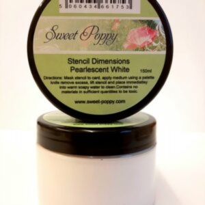 Sweet Poppy Stencil Dimensions Pearlescent White
