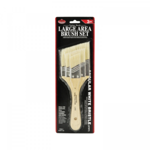 Royal & Langnickel Large Area Angular Brush Set - White Bristle (Stiff)