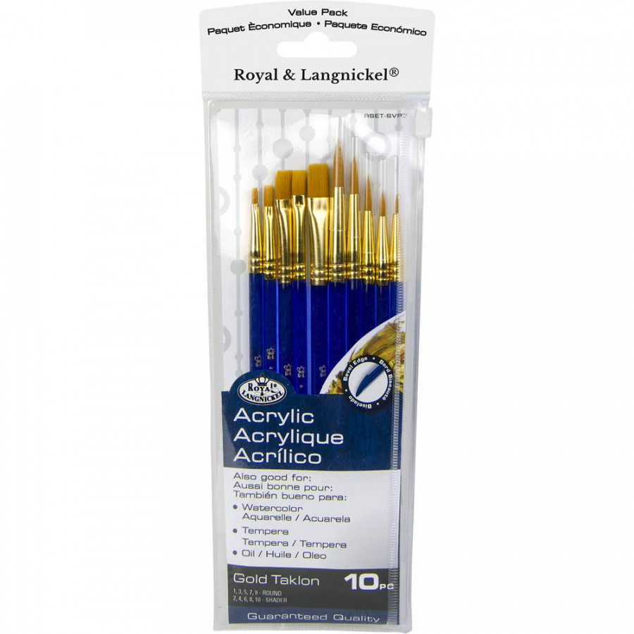 Royal & Langnickel Super Value Golden Taklon Brush Pack