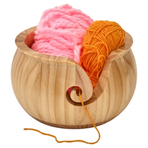 Wooden Varnished Yarn Bowl