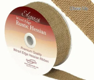 Hessian Natural Wire Edge Ribbon SOLD BY THE METRE