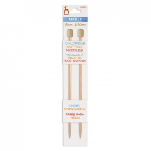 Knitting Pins: Single-Ended: Maple: 18cm x 4.50mm