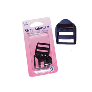 Hemline Strap Adjustable Buckle: 25mm: Black: 2 Pieces