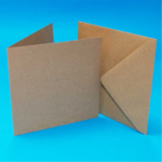 Pack of 50 5"x5" Blank Cards & Envelopes - Natural