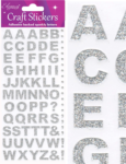 Stickers Bold Alphabet In Silver