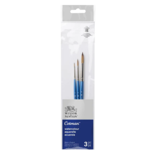 Winsor & Newton Cotman Brush Short Handle Pk of 3 - Round 0,4,8