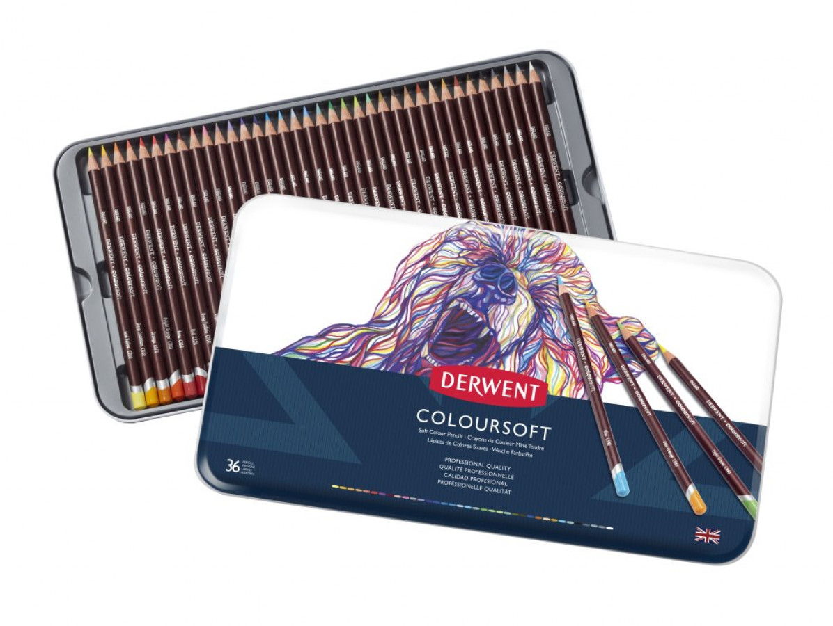 Derwent Coloursoft Pencils Tin of 36