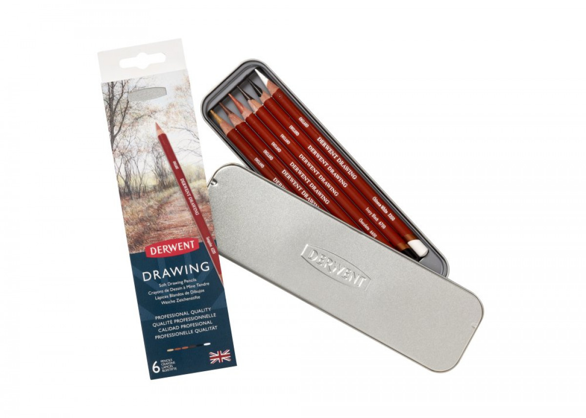 Derwent Drawing Pencil Tin of 6
