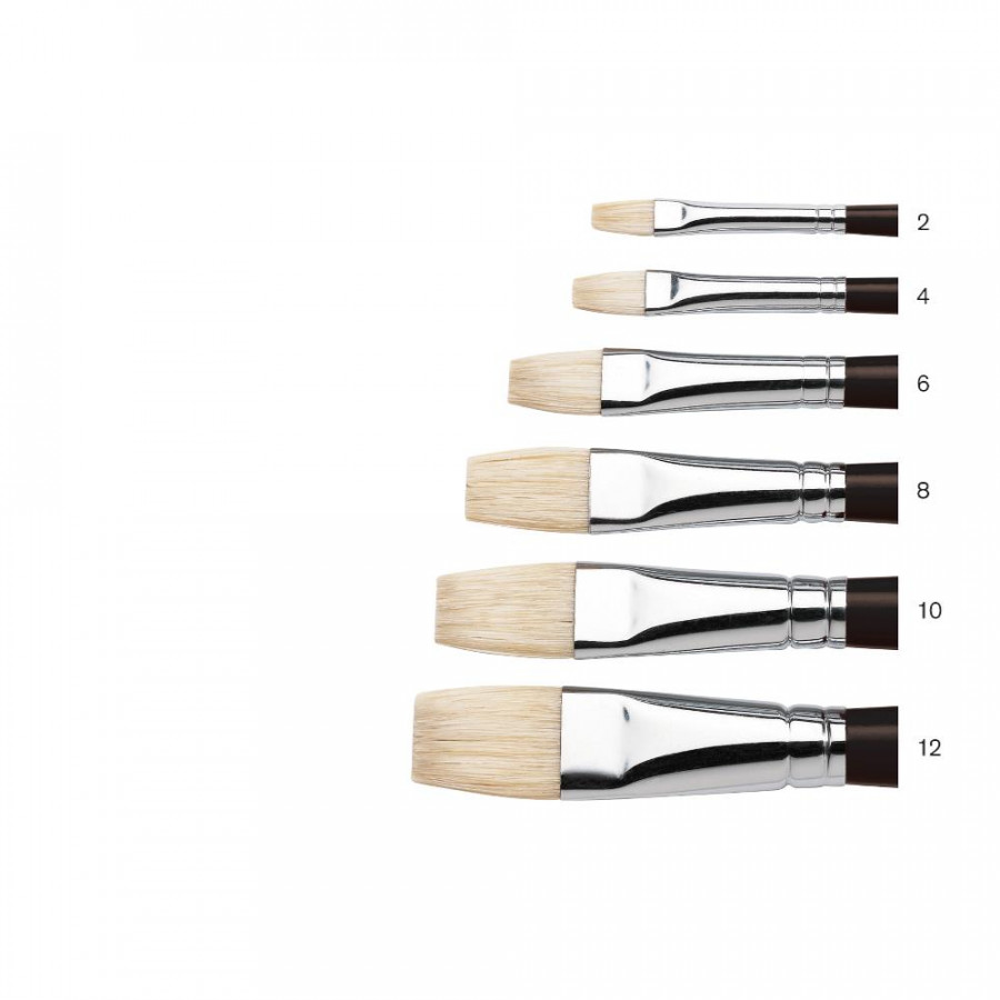 Azanta Black Short Handle Brush - Short Flat