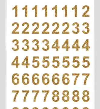 Numerical £d Glitter Stickers