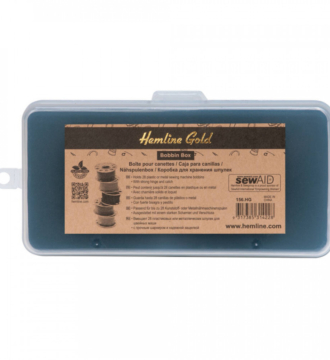 Hemline Gold Bobbin Box with Tray