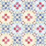 Andover Fabrics Denim Garden Blocks Fabric SOLD BY THE METRE