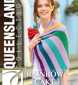 Queensland Collection Rainbow Cake Shawl Pattern Olive