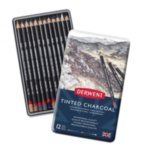 Derwent Tinted Charcoal Pencils - Tin of 12