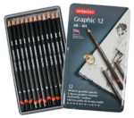 Derwent Graphic Pencils - Tin of 12 Medium