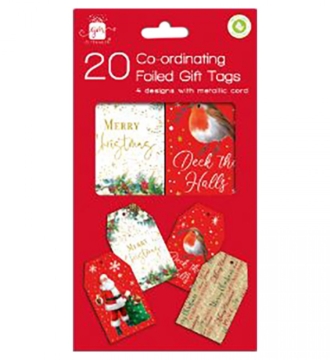 Christmas Foiled Gift Tags  Pk 20